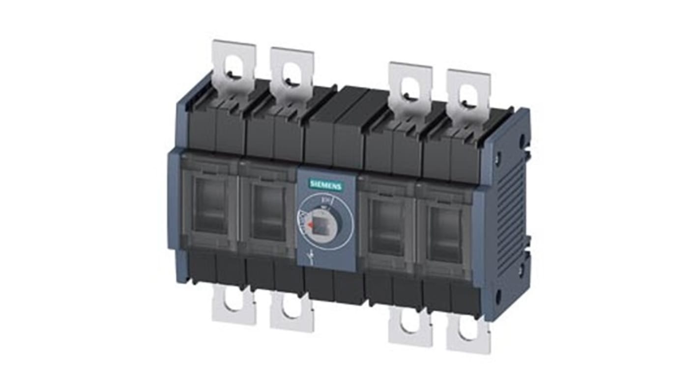 Sezionatore Siemens 3KD3840-0NE20-0, 4 poli, montaggio su guida DIN, corrente massima 250A, protezione IP20.