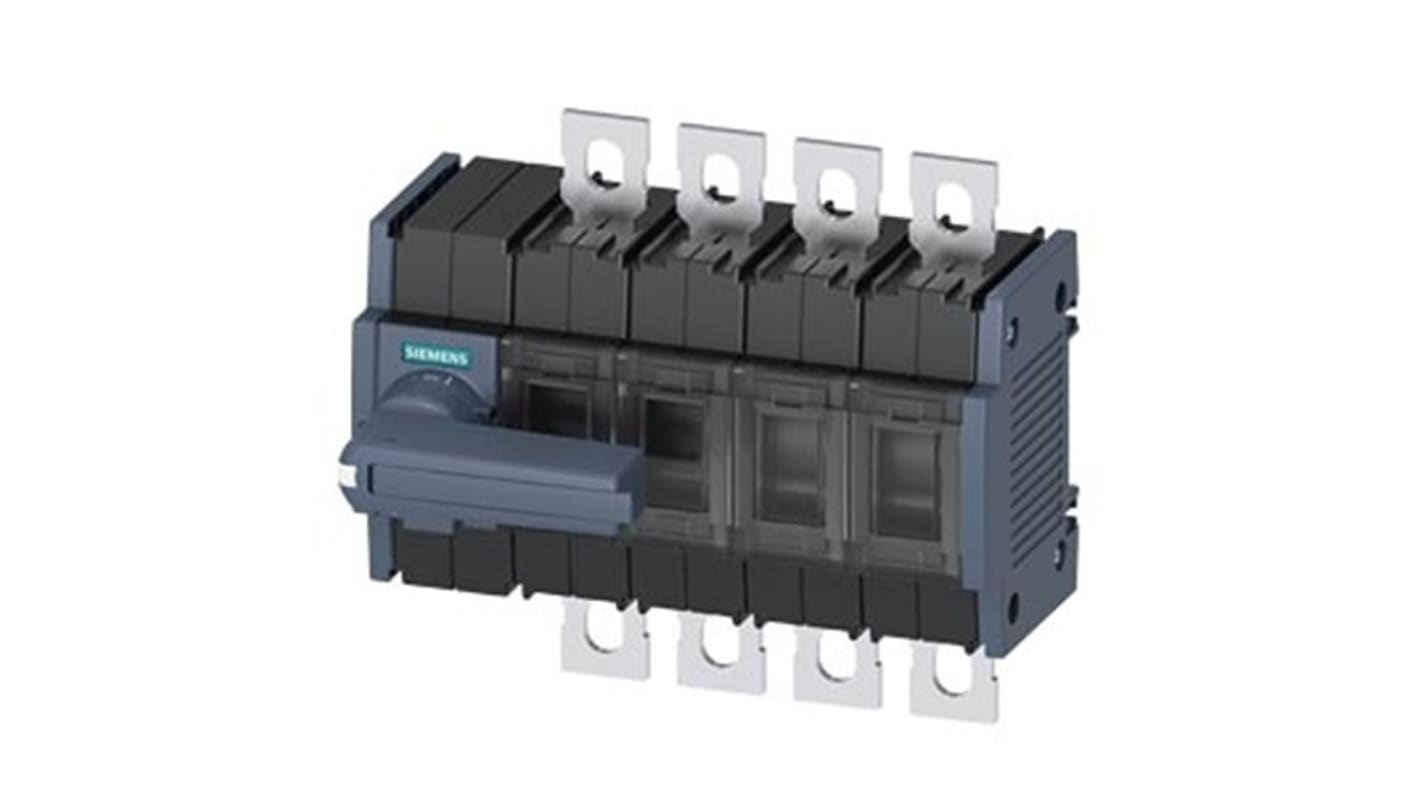 Sezionatore Siemens 3KD3842-0NE10-0, 4 poli, montaggio su guida DIN, corrente massima 250A, protezione IP20.