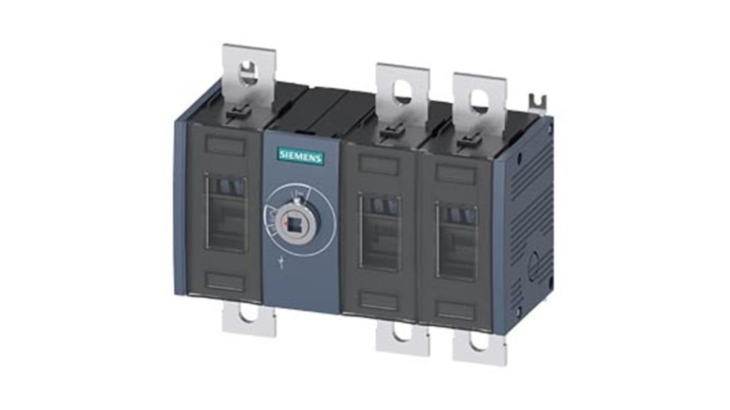Sezionatore fisso Siemens 3KD4230-0PE20-0, 3 poli, corrente 400A, protezione IP20, potenza 250kW, senza maniglia.