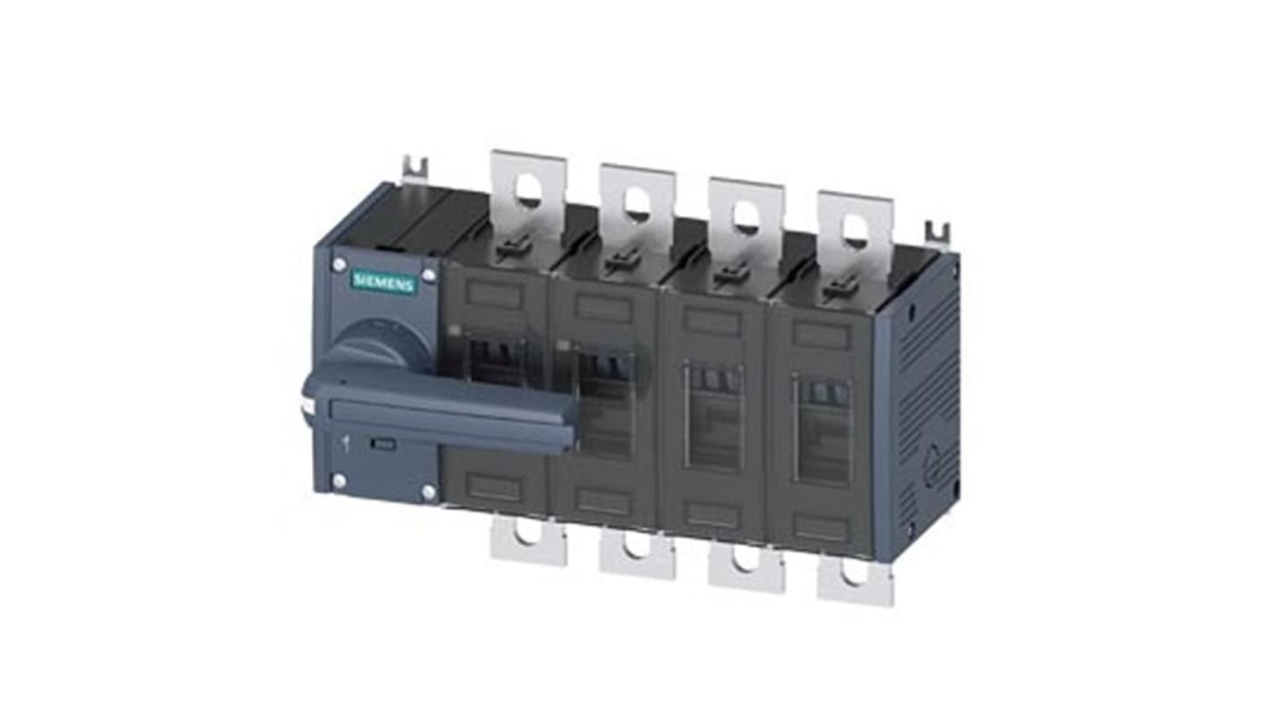 Sezionatore interruttore fisso Siemens 4 poli, corrente massima 500A, protezione IP20, approvato EAC e CE.