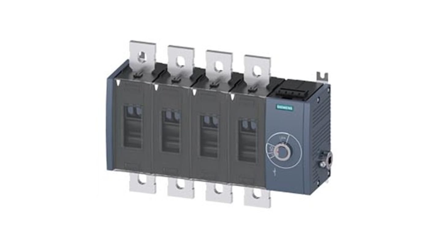 Sezionatore interruttore Siemens 4 poli, fisso, corrente 500A, protezione IP20, azionamento laterale destro.