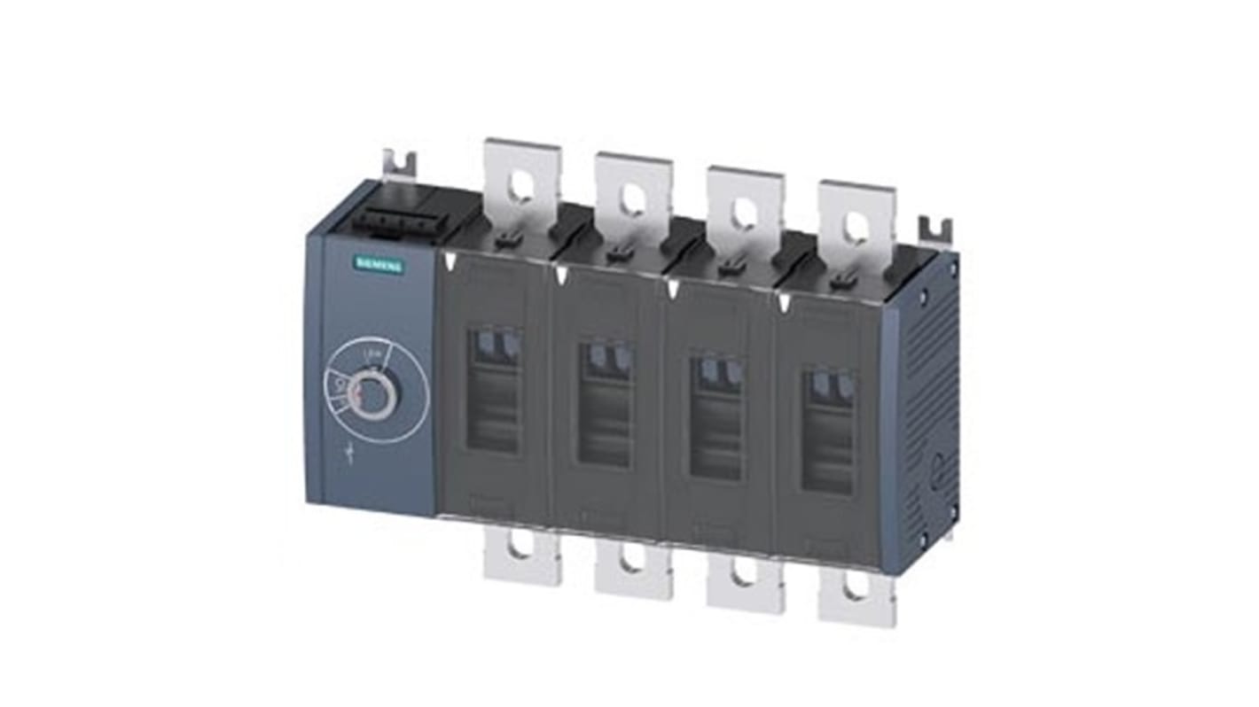 Sezionatore Siemens 4 poli 800A, tipo fisso, con protezione IP00/IP20, azionamento laterale sinistro, codice 3KD4844-0QE10-0.