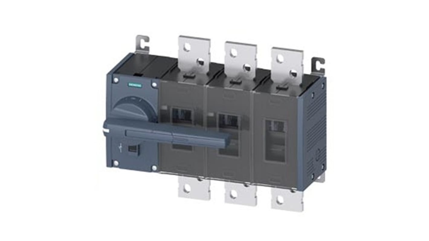 Sezionatore interruttore fisso Siemens 3KD5632-0RE10-0, 3 poli, corrente 2000A, protezione IP20, azionamento frontale.