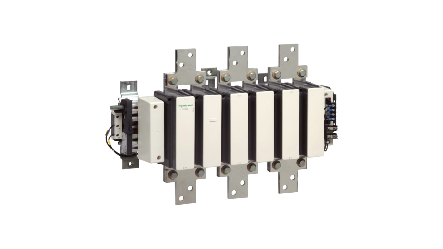 Contattore Schneider Electric LC1F780F7, 3 poli, NO, corrente nominale 1,6 kA, bobina 110 V, conforme RoHS.