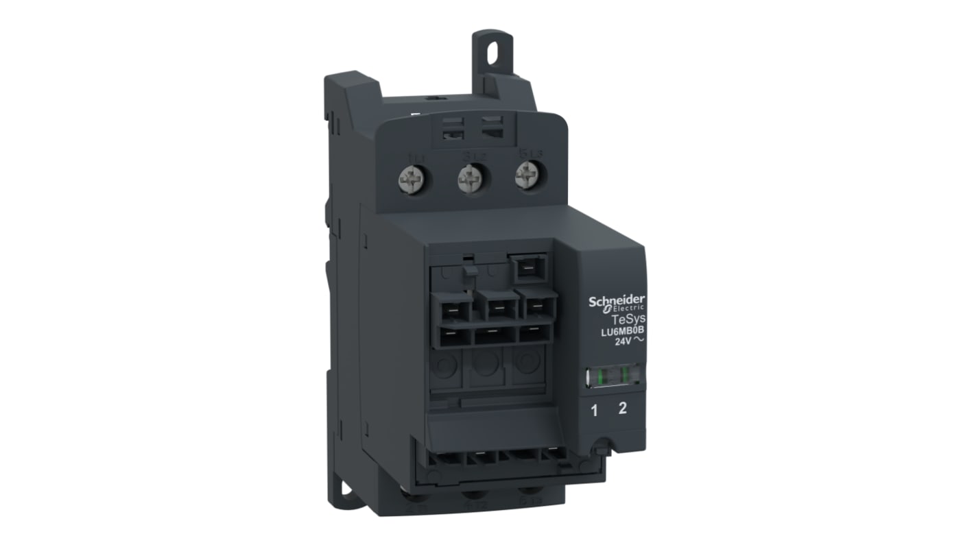 Starter reversibile Schneider Electric LU6MB0B, 32 A, 690 V c.a., montaggio laterale, grado di protezione IP20/IP40.