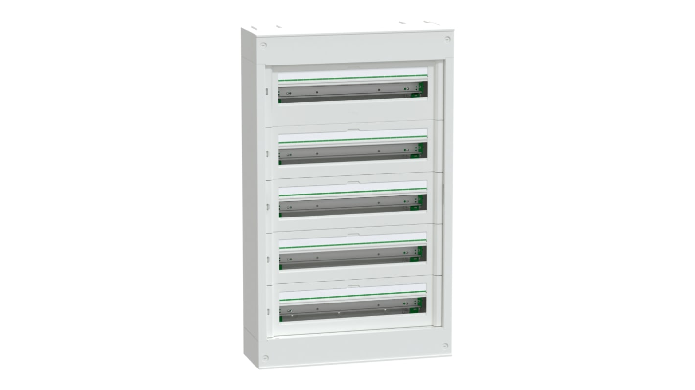 Contenitore modulare Schneider Electric LVSST524, 5 fori, dimensioni 570x956x191 mm, grado di protezione IP30/IP41, plastica bianca.