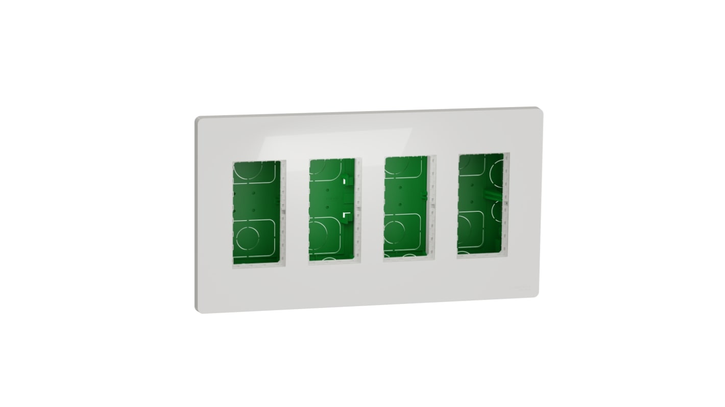 Contenitore stazione di controllo Schneider Electric NU174418, bianco, in ABS, montaggio verticale, resistenza al fuoco.