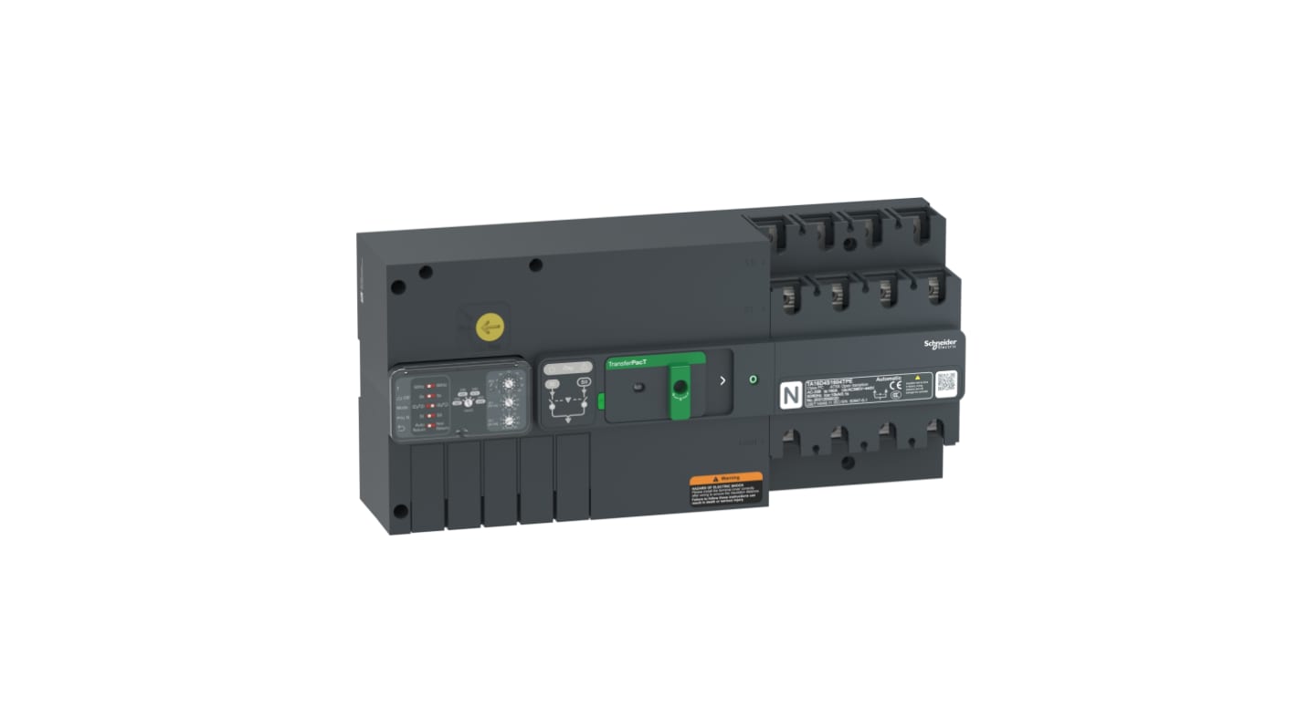Interruttore di isolamento Schneider Electric TA16D4S1004TPE, 4 poli, 100A, montaggio su guida DIN, protezione IP20/IP40.