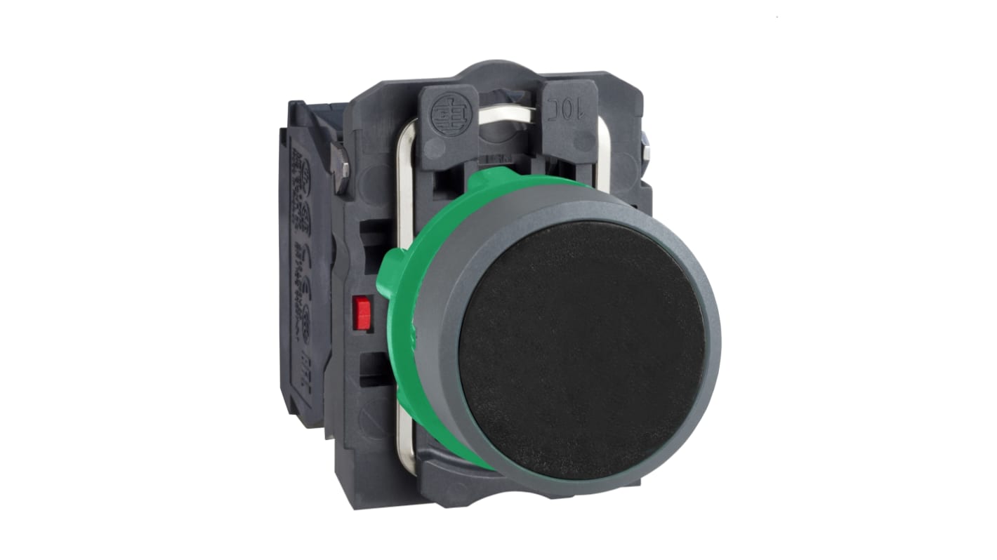 Pulsante rotondo SPDT Schneider Electric XB5AA25C0, grado di protezione IP66/IP67, diametro foratura 22 mm, colore nero.