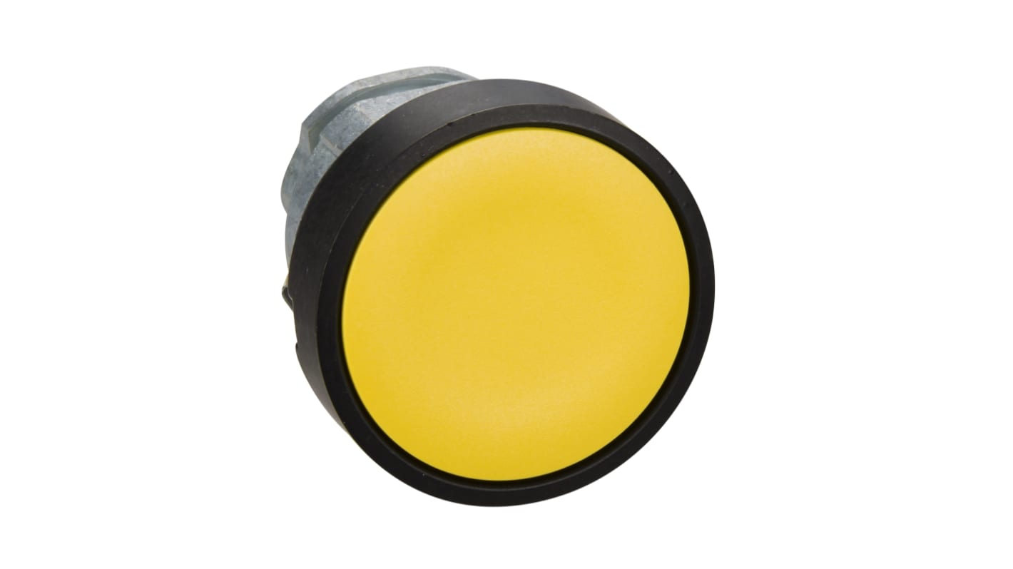 Attuatore pulsante Schneider Electric ZB4BA57, giallo, diametro 22mm, ritorno a molla, protezione IP66/IP67/IP69.
