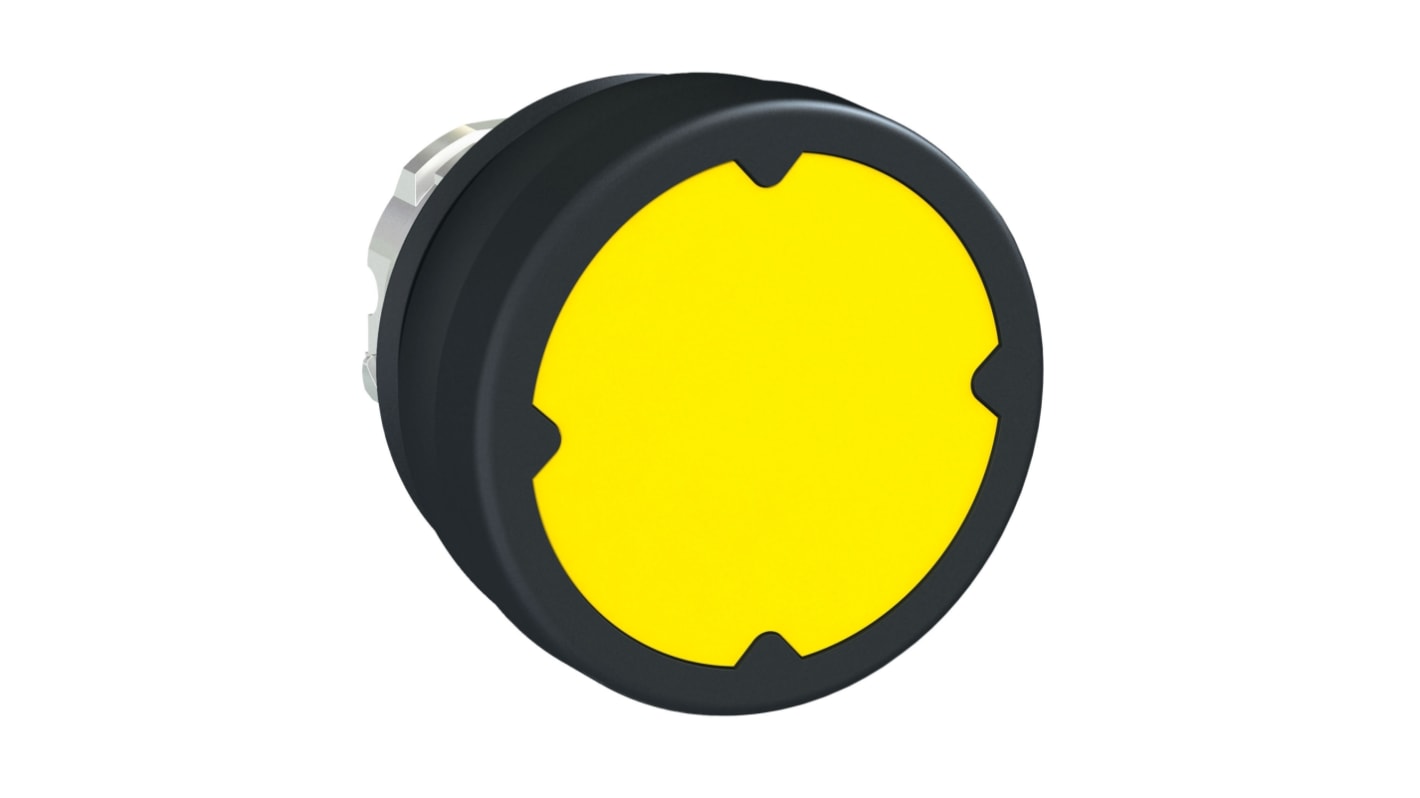 Testa rotonda gialla Schneider Electric ZB4BC580, operatore a ritorno a molla, montaggio verticale/orizzontale, protezione IP66/IP67/IP69K.