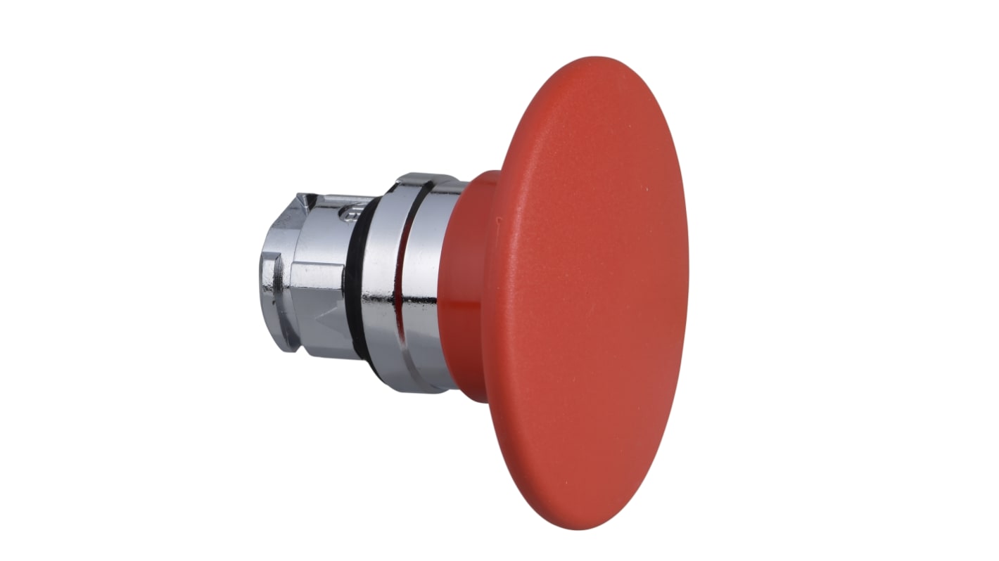 Attuatore pulsante Schneider Electric ZB4BR4, testa a fungo rossa, diametro 60 mm, ritorno a molla, grado di protezione IP66/IP67/IP69.