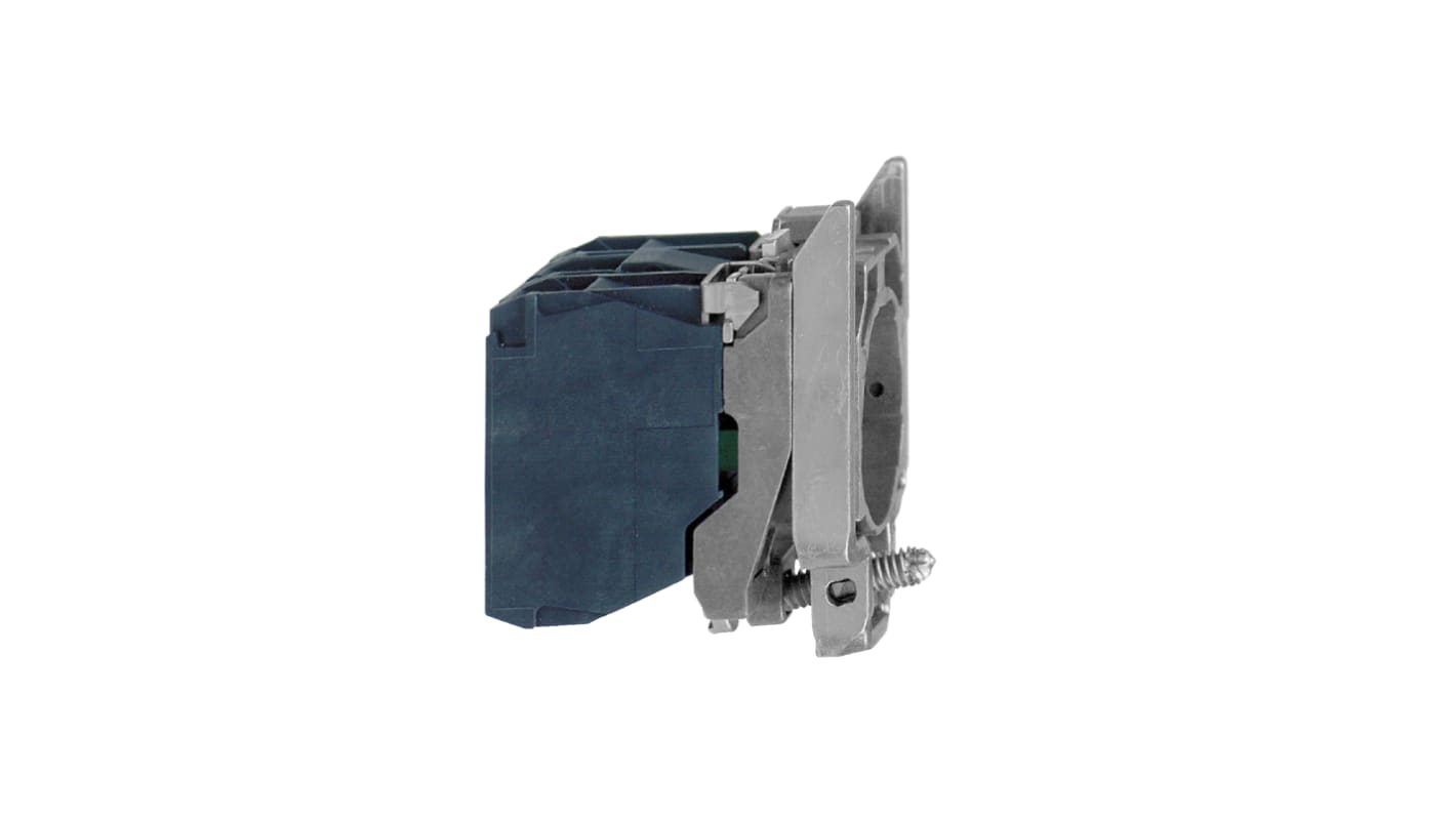 Blocco contatti luminoso Schneider Electric ZB4BV9, 600V, con sorgente a incandescenza e collare di fissaggio.