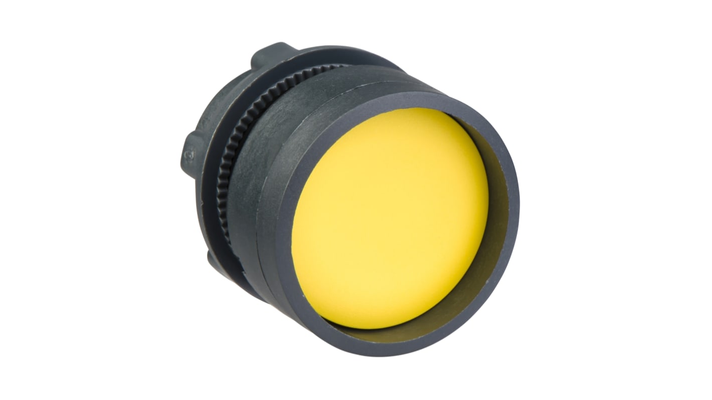 Attuatore pulsante Schneider Electric Harmony XB5, testa gialla, diametro foro 22 mm, ritorno a molla, protezione IP66/IP67/IP69K.