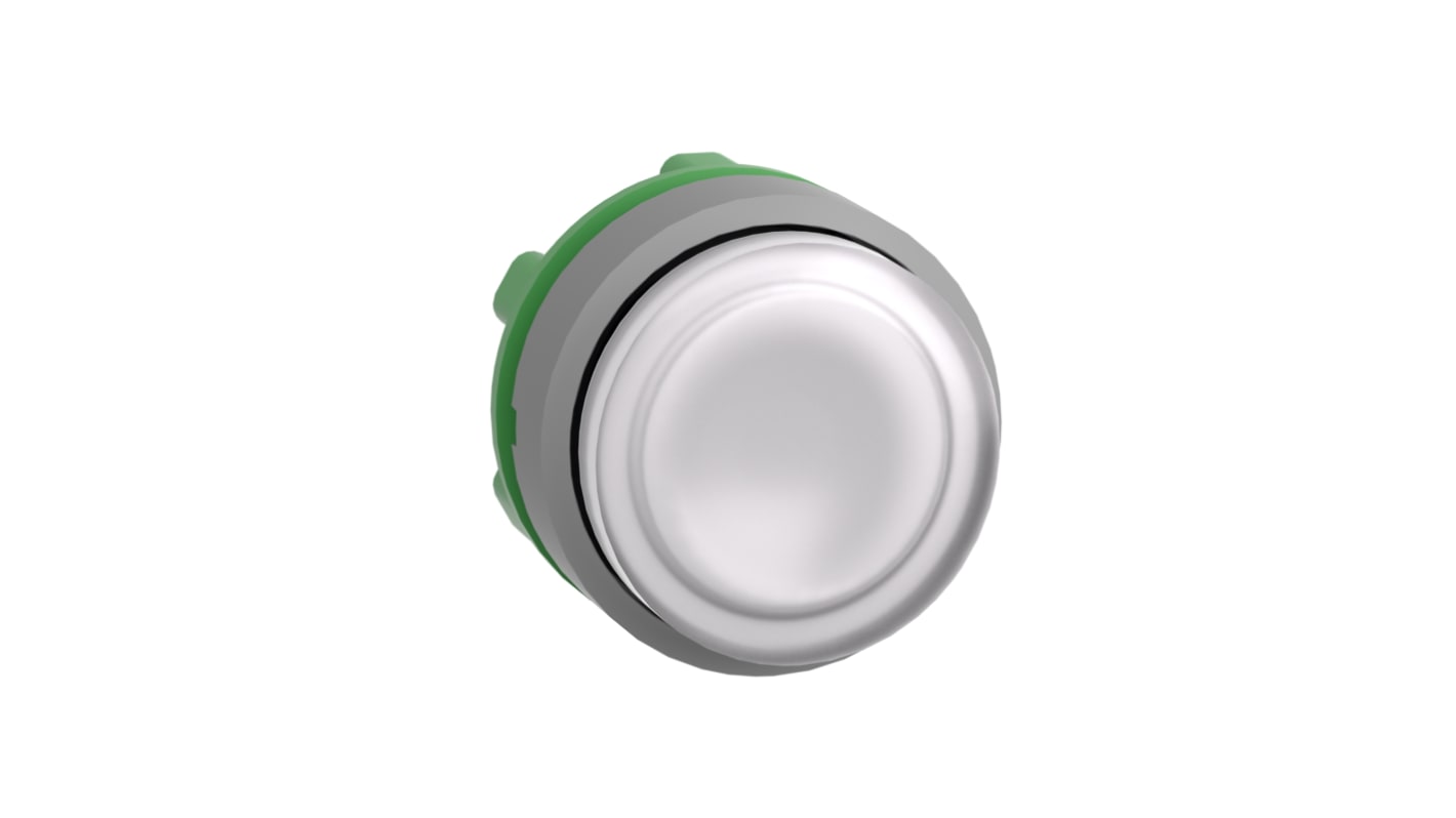 Attuatore pulsante illuminato Schneider Electric ZB5AH13C0, rotondo, diametro 22 mm, IP66, meccanismo a spinta, 5.000.000 cicli.