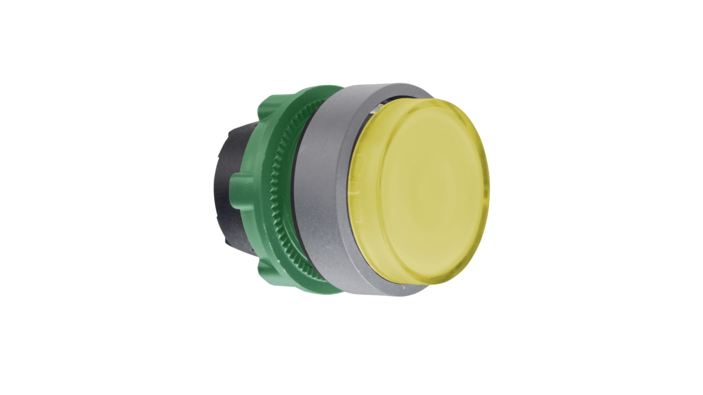 Attuatore pulsante Push Push Schneider Electric ZB5AH83C0, testa illuminata, cornice grigia, grado di protezione IP66, diametro foro 22 mm.