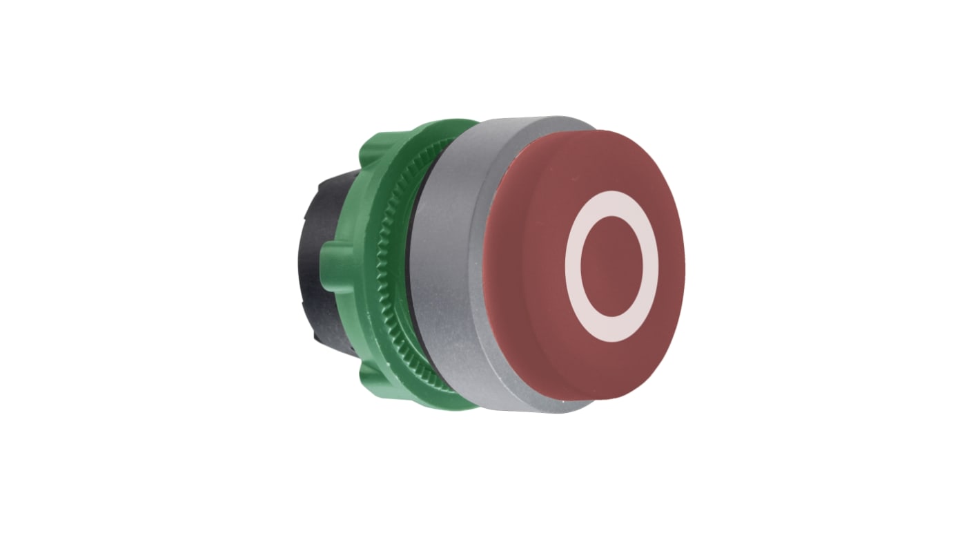Attuatore pulsante rotondo rosso Schneider Electric ZB5AL432C0, ritorno a molla, diametro foro 22 mm, grado di protezione IP66/IP67.