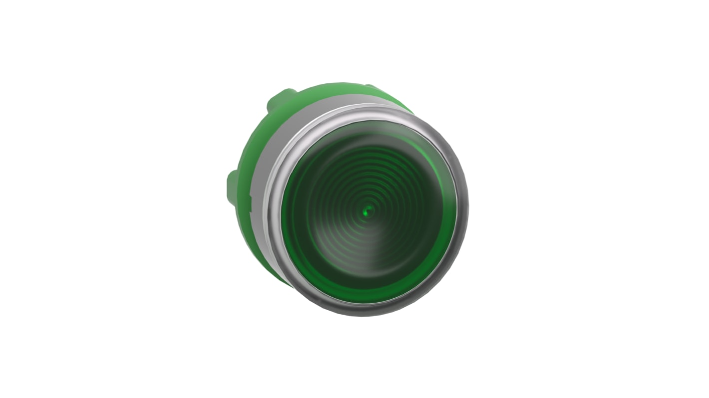 Attuatore pulsante Schneider Electric ZB5AW333SC0, ritorno a molla, illuminato, verde, IP66/IP67, diametro foro 22 mm.