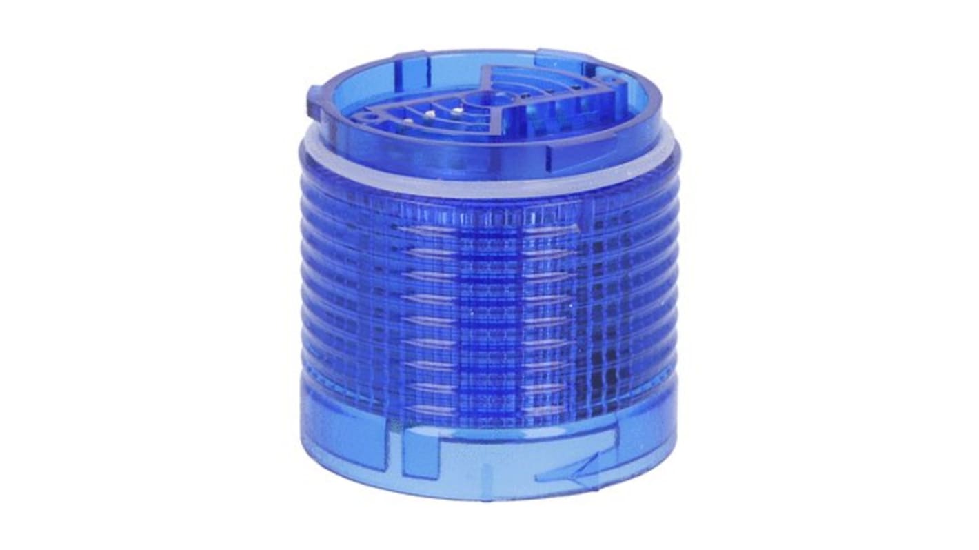 Torretta di segnalazione Lovato LTN50ML6, diametro 50 mm, lampada LED blu, grado di protezione IP65, -30 °C a +50 °C.