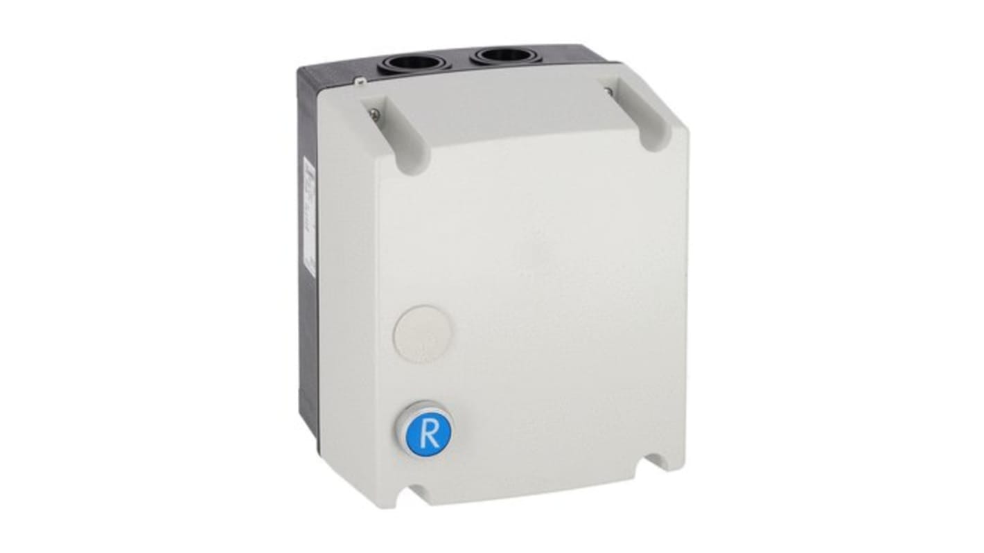 Contenitore stazione di controllo Lovato M25RA in policarbonato bianco, IP65, per contattori BF26A...BF38A e relè RF38.