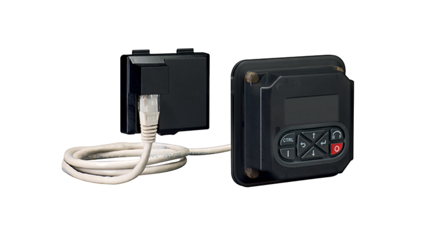 Kit di montaggio Lovato VLAXP01 per tastiera VLAXC01, cavo Ethernet 3 m, protezione IP65, dimensioni 90 mm, peso 0,34 kg.