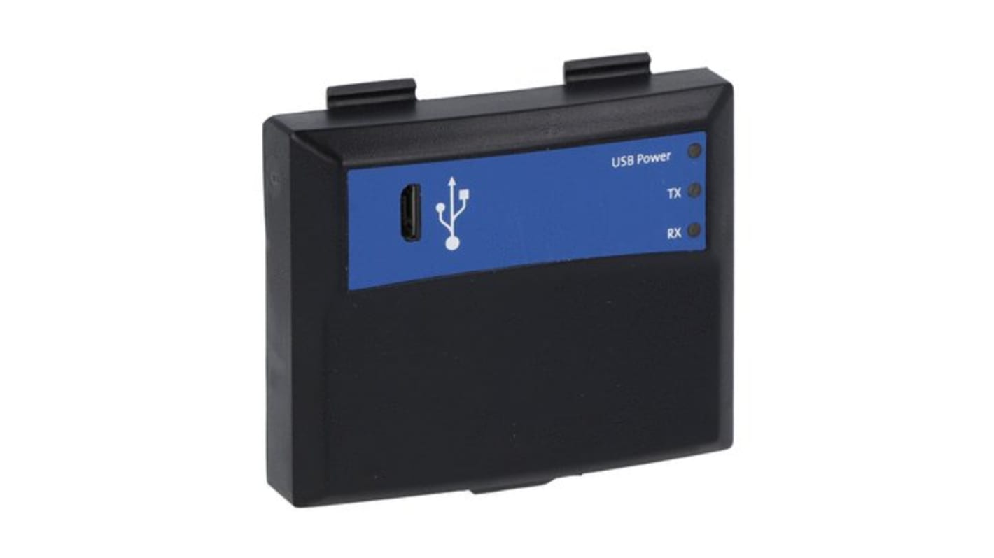 Modulo di comunicazione USB Lovato VLBXC02 per unità a velocità variabile, peso 0,08 Kg, certificato CSA e UL.