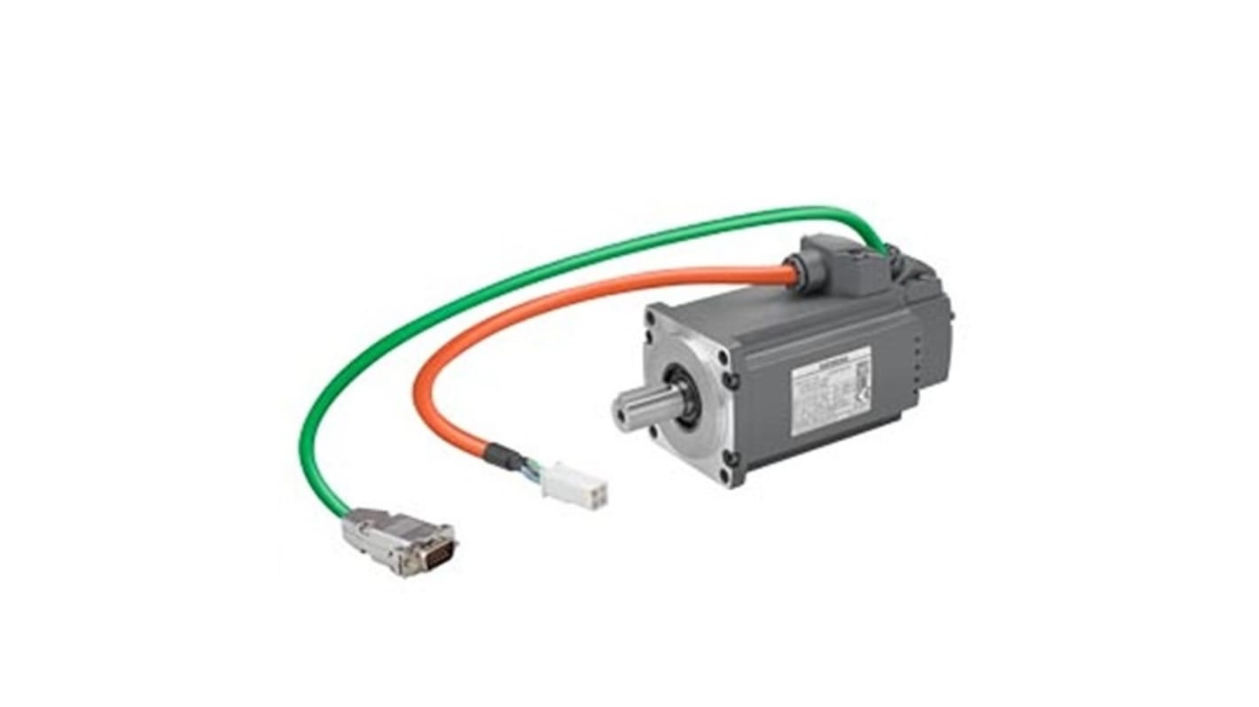 Servomotore sincrono Siemens 1FL6034-2AF21-1LA1, 0,4 kW, 230 V, montaggio a flangia, frequenza 200 Hz.