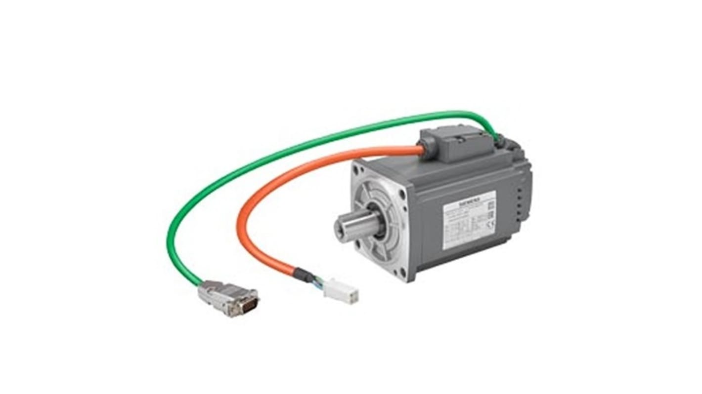 Servomotore sincrono Siemens 1FL6044-2AF21-1MG1, potenza 1 kW, montaggio a flangia, rotazione oraria, 230 V.