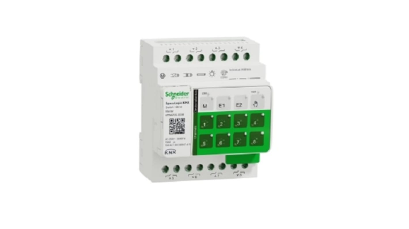 Relè di sicurezza Schneider Electric, 8 canali, 250V ca, progettato per applicazioni di distribuzione e protezione da sovracorrenti.