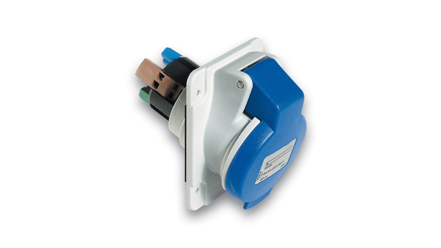 Connettore femmina industriale Schneider Electric PKY16F423, montaggio a pannello, 16A, grigio chiaro - Green Premium, conforme RoHS.