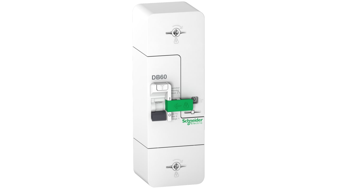 Interruttore differenziale Schneider Electric R9FS660, 1 polo, 60A, 500mA, 250V, tecnologia termomagnetica.
