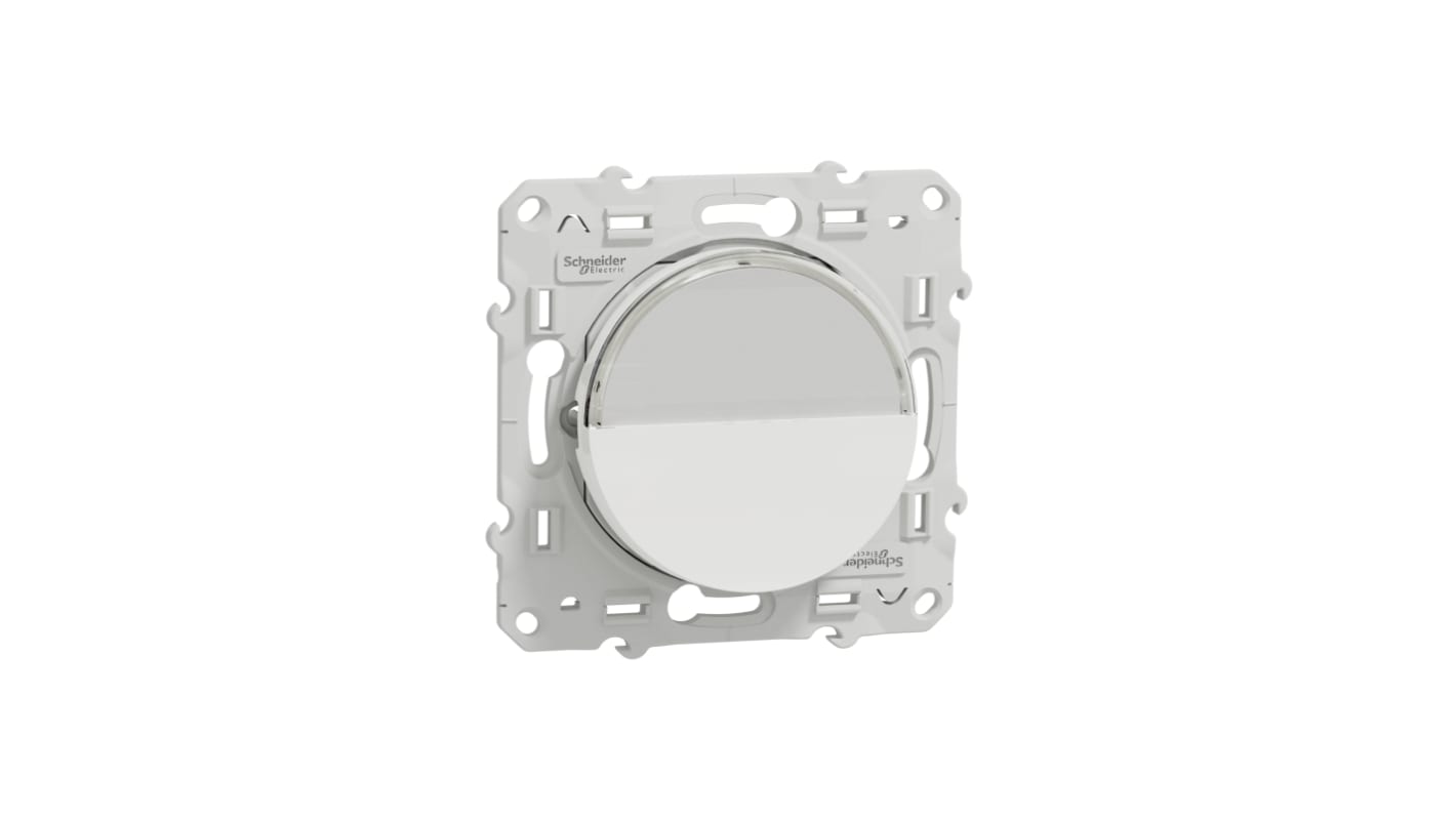 Pulsante montaggio a pannello Schneider Electric S520266, bianco, illuminato, tensione 250V, protezione IP21D.