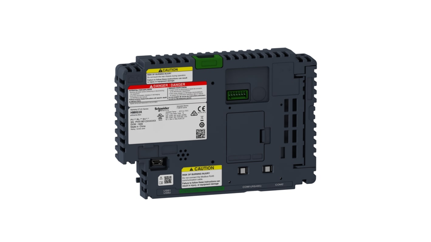 Computer industriale Schneider Electric HMIG3X, dimensioni 188 x 131 x 45 mm, progettato per uso esterno, protezione IP.