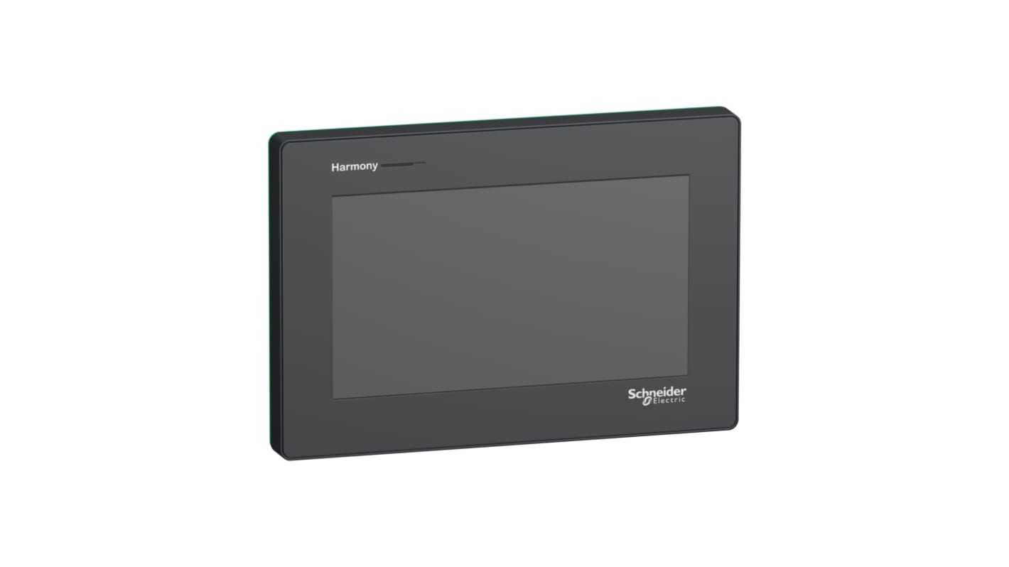 Schneider Electric HMISTM6400, display HMI touch screen 7" con risoluzione 800 x 480, montaggio a pulsante, serie Harmony ST6.