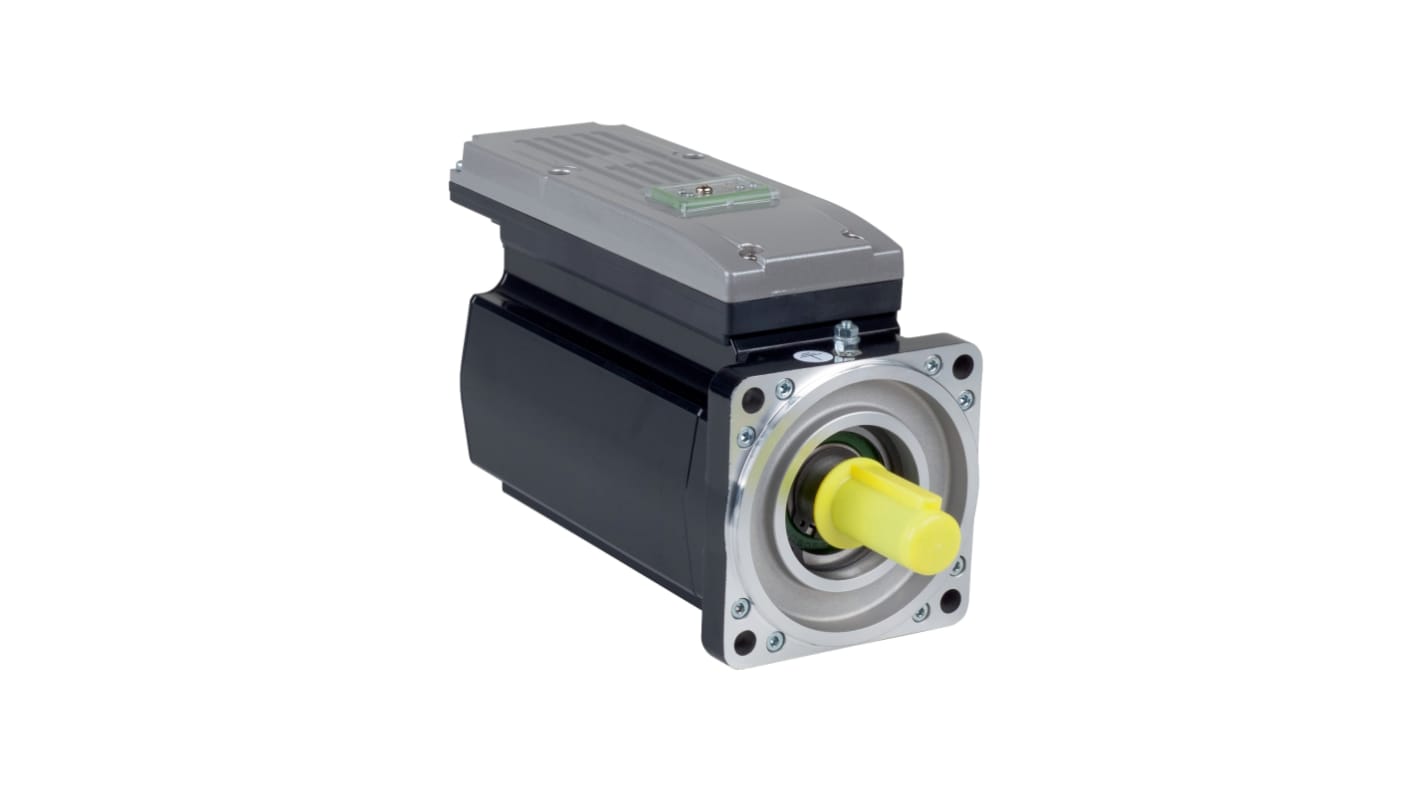 Servomotore Schneider Electric ILM1002P01A0000, potenza 910 W, coppia massima 2,9 Nm, velocità 3000 giri/min, diametro asta 19 mm.