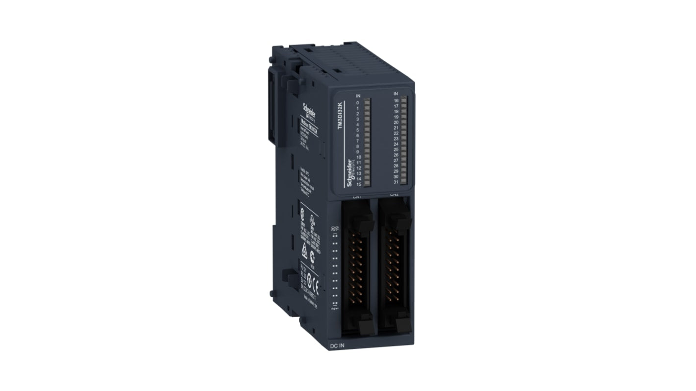 Modulo ingresso digitale discreto Schneider Electric TM3DI32K per Modicon M221/M241/M251/M262. Sostenibile e sicuro, alimentazione 24V c.c.