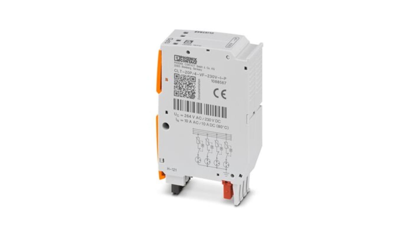 Phoenix Contact CLIXTRAB CLT, protezione da sovracorrente per guida DIN, tensione nominale 1,5kV, installazione semplice.