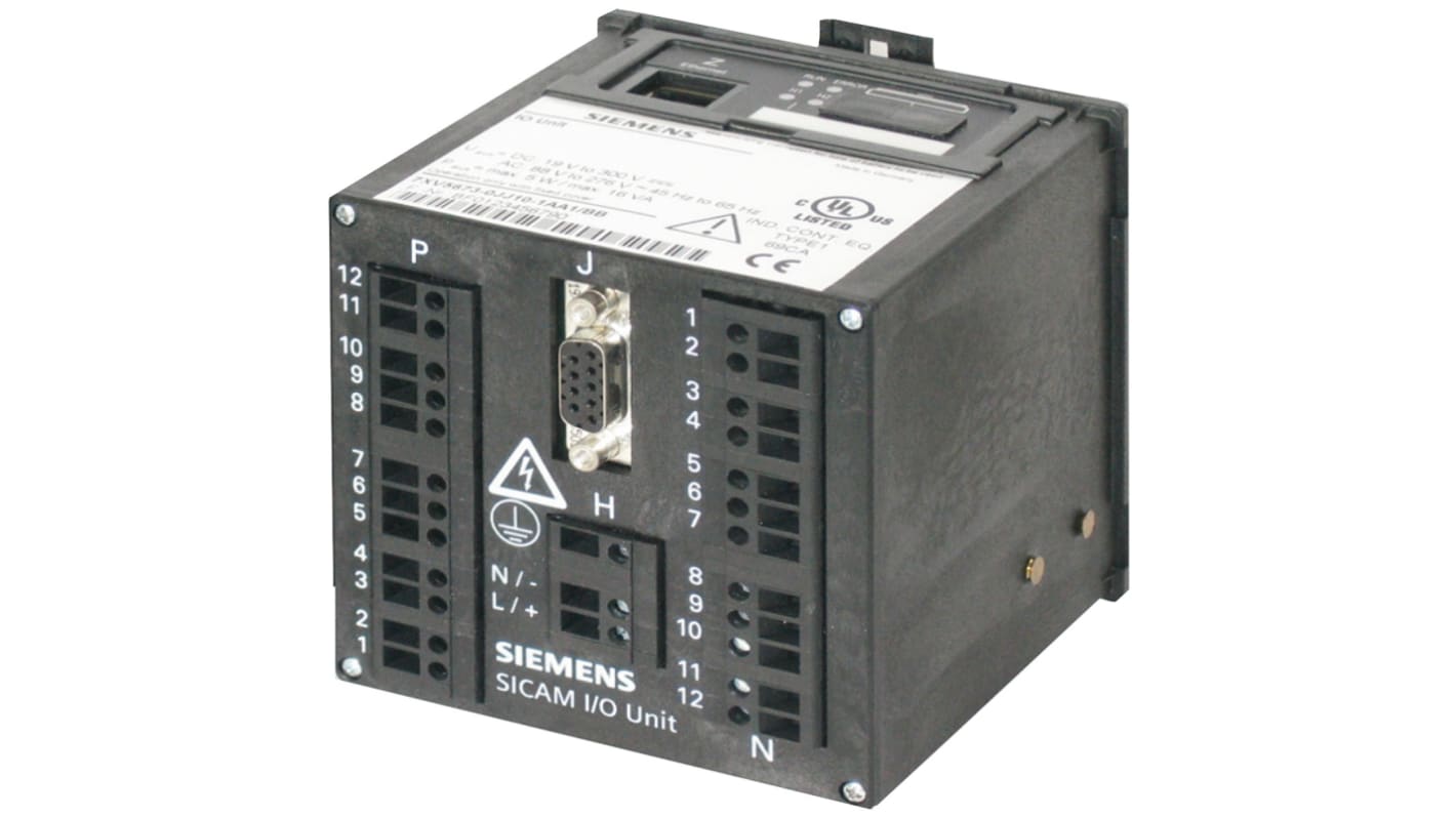 Unità I/O Siemens 7XV5673-0JJ20-2AA1 per segnali binari, 6 ingressi/uscite, montaggio su guida, alimentazione 100-230 V c.a.