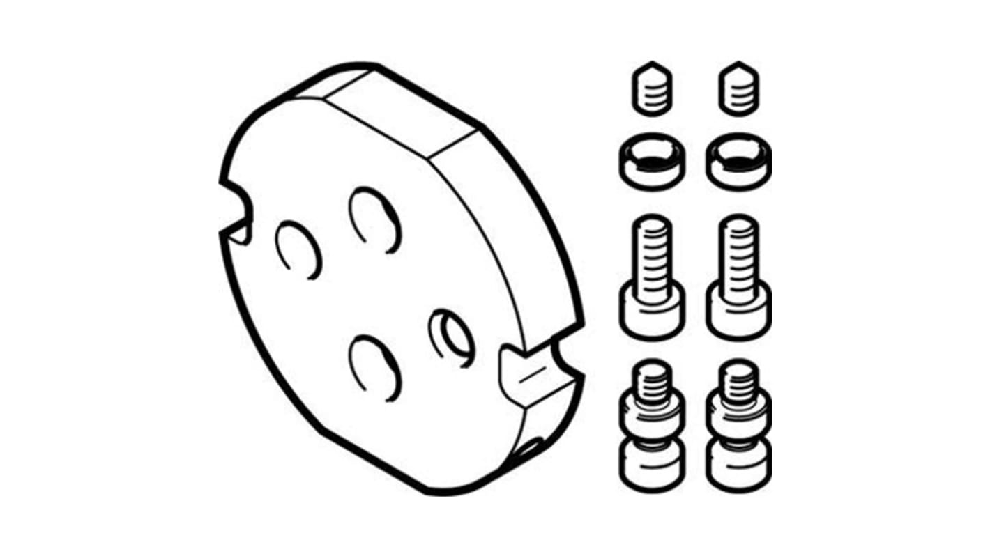 Pinza pneumatica Festo DHAA-G-Q11-16-B1-10, presa parallela con piastra in alluminio anodizzato e montaggio flessibile.