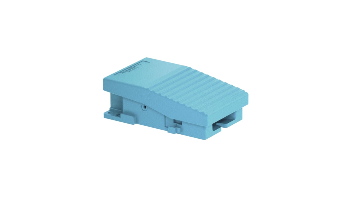 Interruttore a pedale Schneider Electric XPEM110, metallo blu IP66 1NC 1NO per automazione industriale.