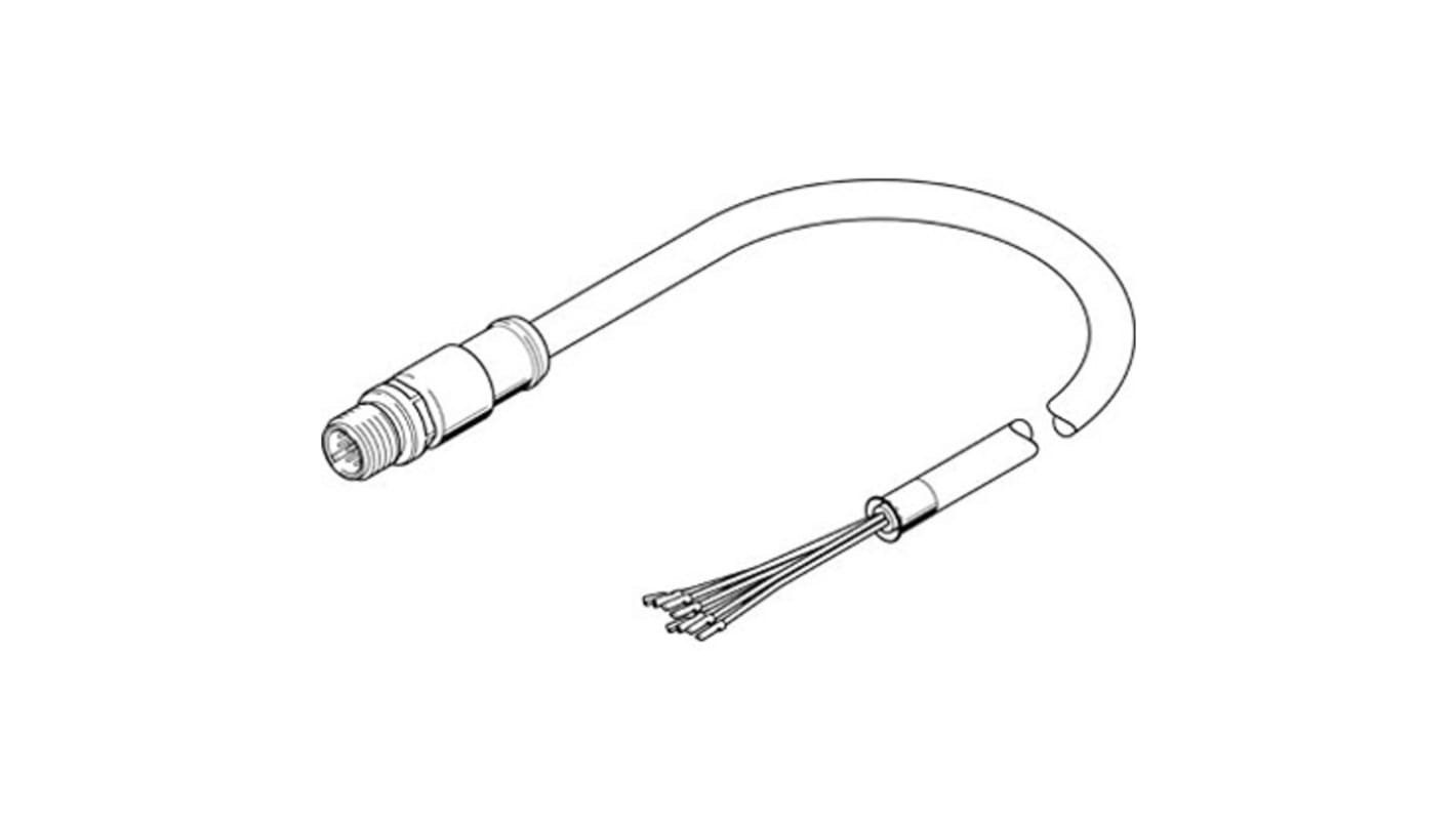 Cavo di connessione Festo NEBS-SM12G12-E-0.5-N-LE12 per sensore di pressione, design rotondo, bloccaggio a vite, grado di protezione IP67.