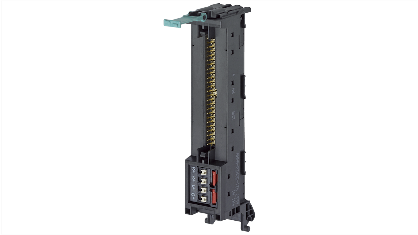 Connettore anteriore Siemens 6ES7921-5CH20-0AA0 per moduli I/O digitali, 1x50 poli, alimentazione 24 V, omologato cULus.