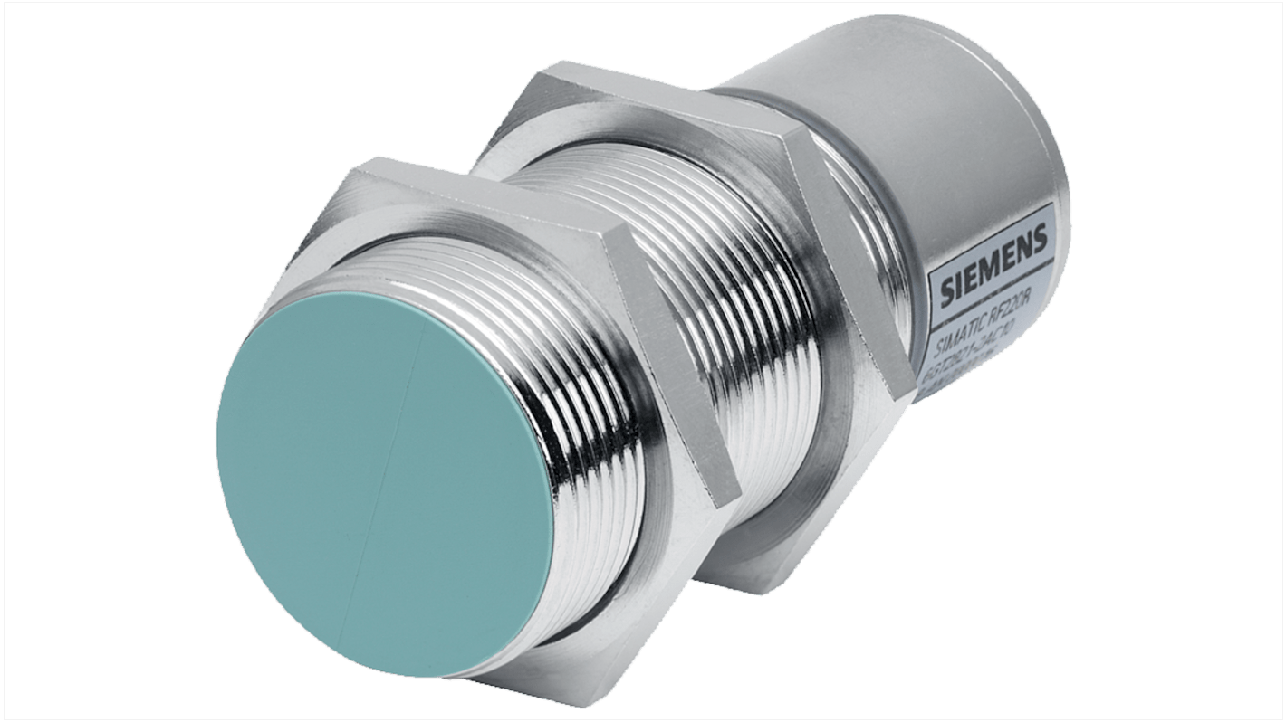 Lettore RFID portatile Siemens 6GT2821-2BC32, distanza di lettura 35 mm, alimentazione 24 V, interfaccia IO-Link.