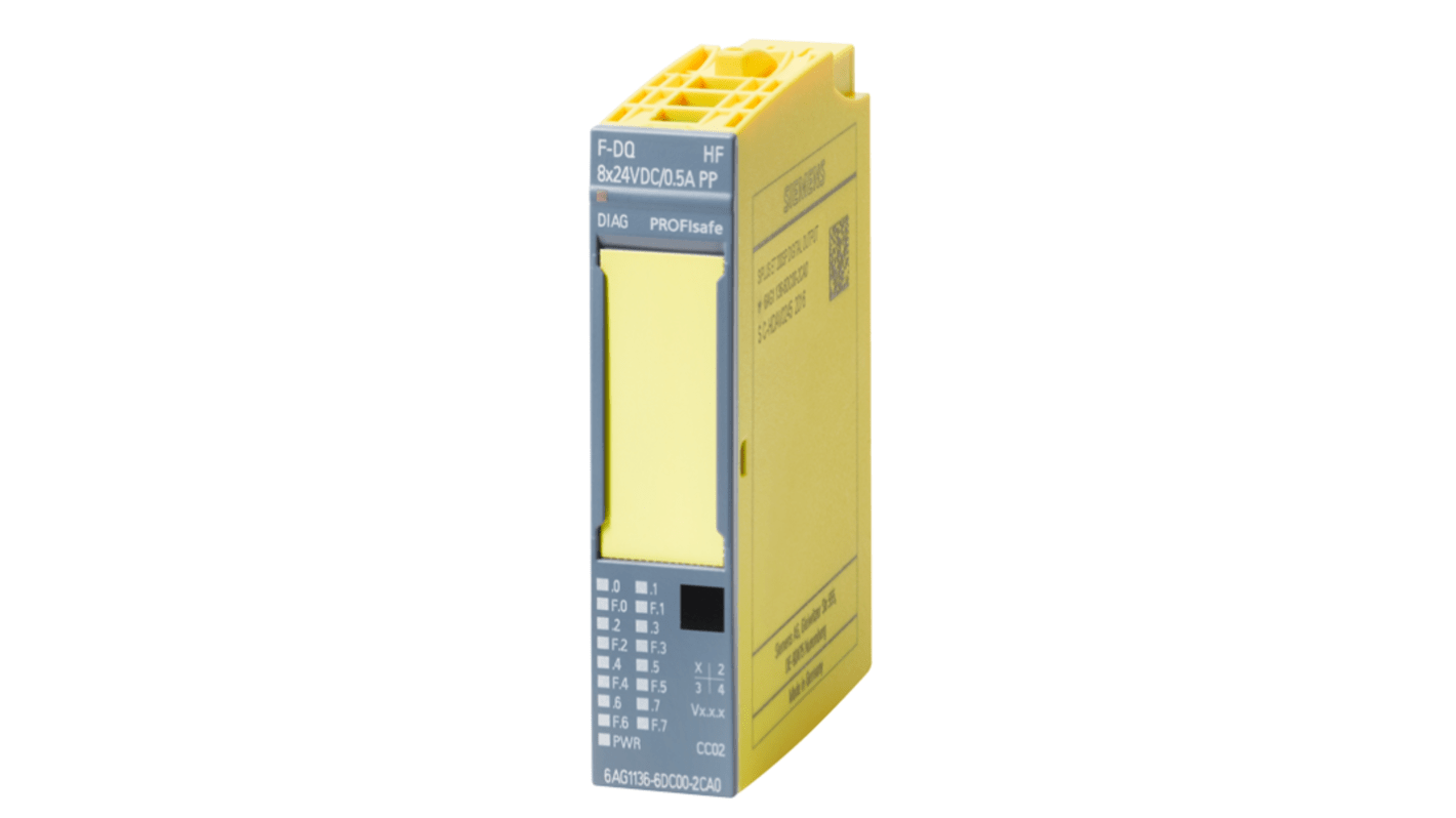 Modulo I/O digitale Siemens 6AG1136-6BA01-2CA0, 4/8 ingressi, 24 V CC, -40 a +60 °C, per SIMATIC ET 200SP.