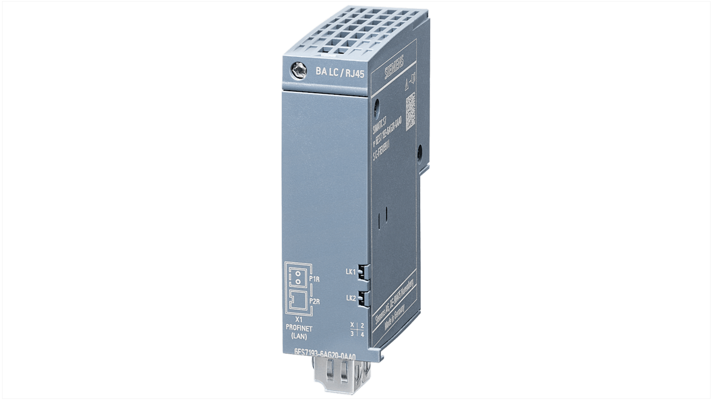 Siemens 6AG1193-6AG20-2AA0, modulo BusAdapter per SIMATIC ET 200SP, connessioni fibra ottica e RJ45, alta velocità.