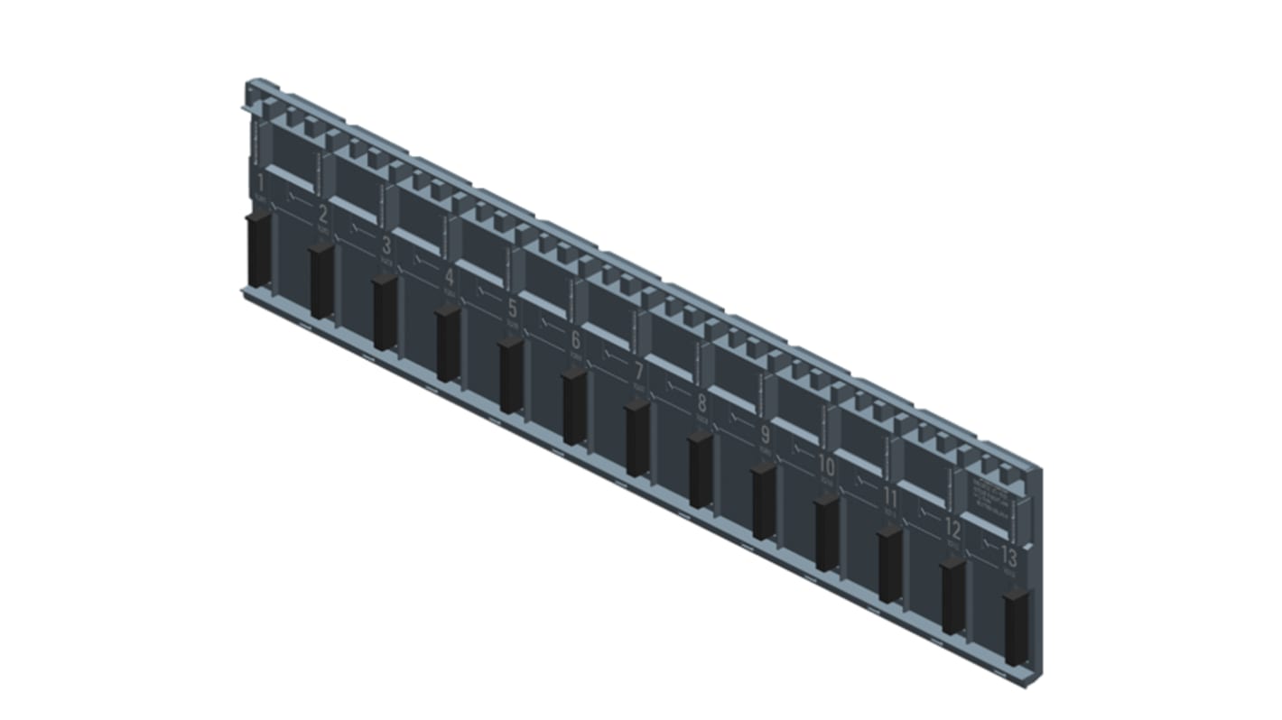 Backplane Siemens 6AG1590-0BL00-7AA0 per guida DIN ET 200MP, 13 slot, rivestimento protettivo contro umidità e polvere.