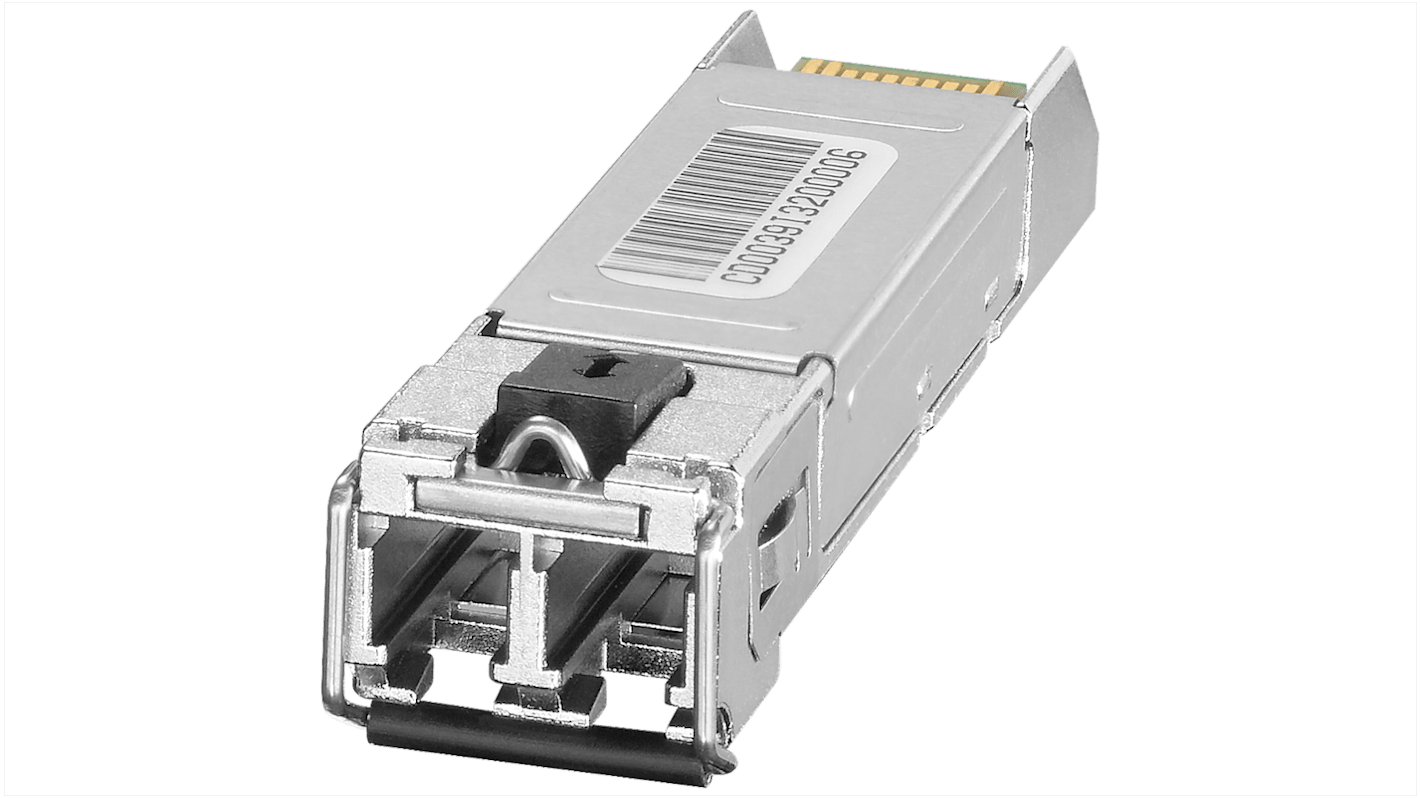 Modulo di comunicazione Siemens 6AG1992-1AL00-7AA0 per switch Ethernet, con protezione da umidità e comunicazione ottica fino a 750 metri.