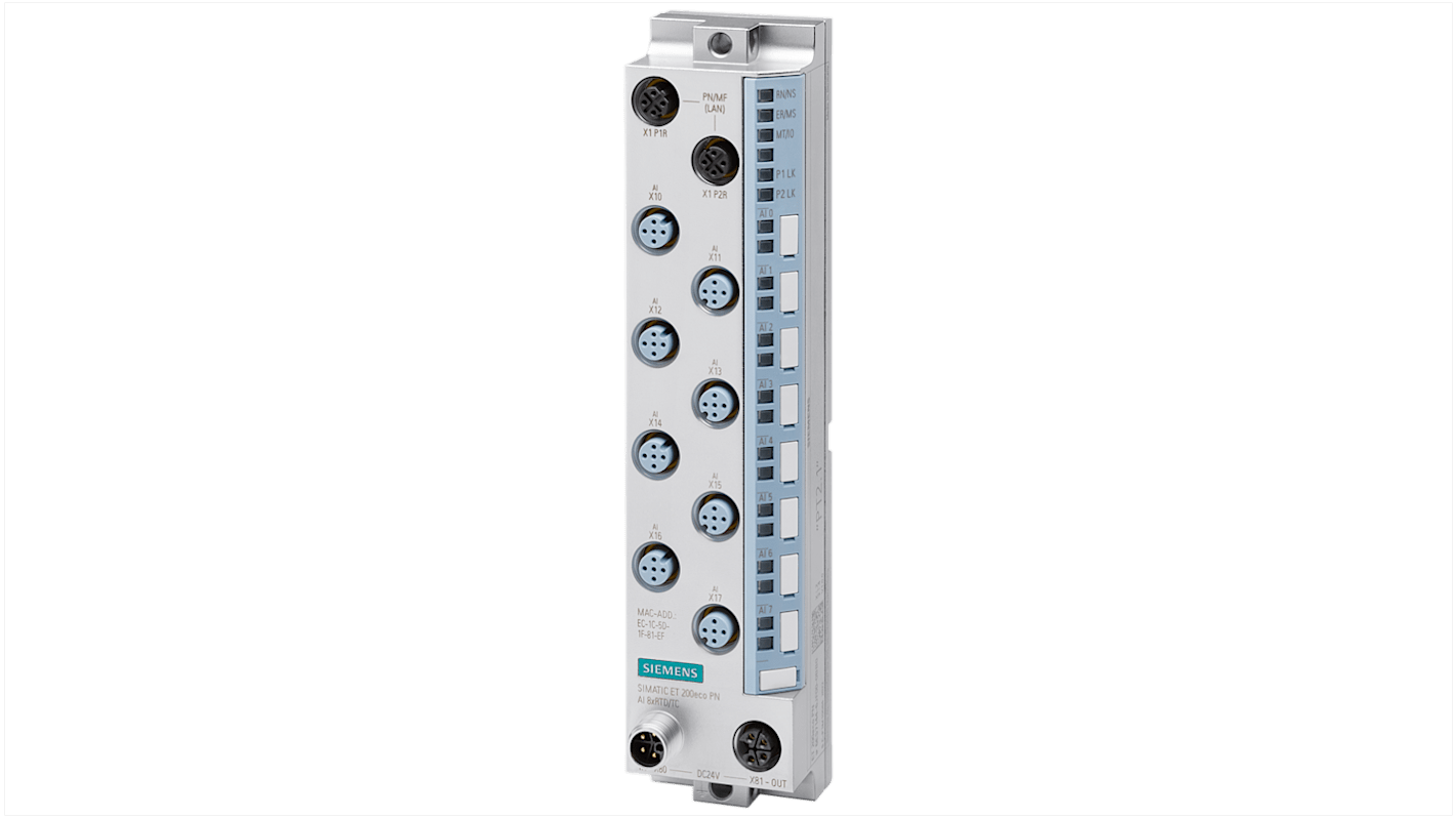 Modulo I/O Siemens 6ES7144-6JF00-0BB0, 8 canali per interruzione del filo, grado di protezione IP67/IP69K, compatibile con automazione industriale.