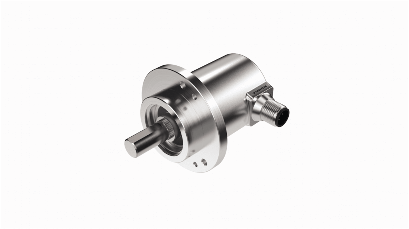 Encoder assoluto Turck REM-E-195T6C-IOL32B-H1141, flangia di 58 mm, albero in acciaio inox 6 mm, IP64, 4000 giri/min.