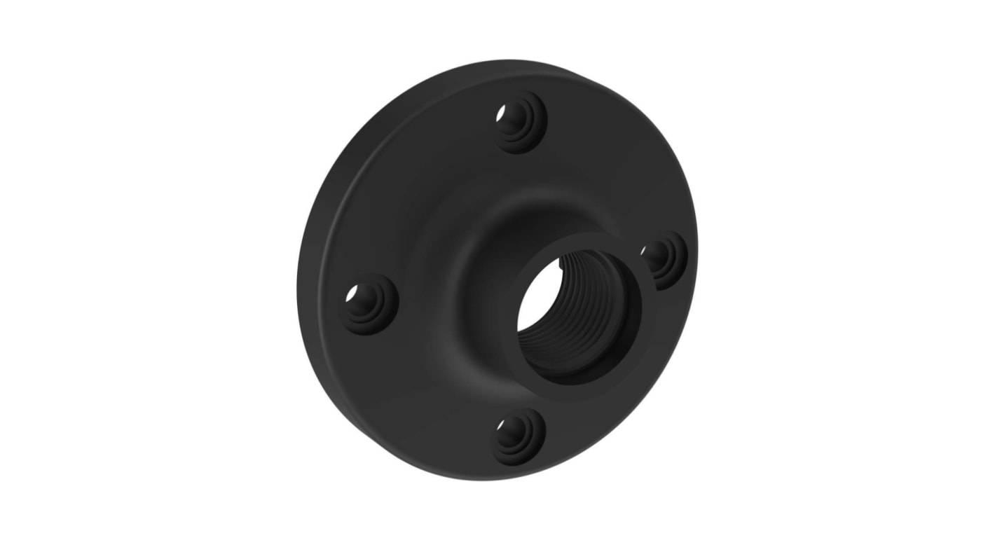 Banner SA-F12, base di montaggio per lampeggiante K100, diametro 70 mm, in zinco verniciato nero, con ferramenta inclusa.